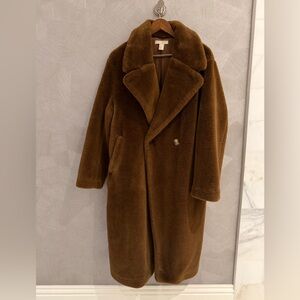 Teddy Brown Faux Fur Coat